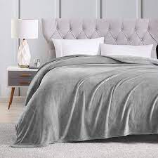 exq home fleece blanket king size grey