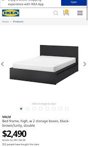 Ikea Malm Bed Frame High Black Brown
