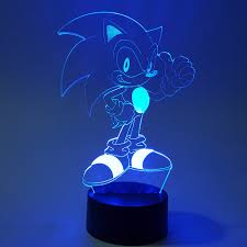 Us 13 31 15 Off Sonic The Hedgehog 3d Led Night Light Visual Illusion Led Rgb Changing Nightlight Sonic Action Figure 3d Novelty Light For Kids In