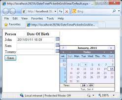 datetimepicker in aspnet gridview using