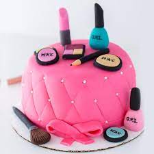 makeup artist themed cake delivery