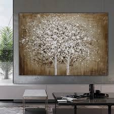 White Tree Canvas Print Brown Tree Art