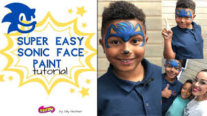 sonic the hedgehog face painting design