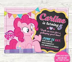 My Little Pony Pinkie Pie Invitation With Photo Pinkie Pie Birthday Invites Free Thank You Card
