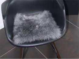 Square Sheepskin Seat Covers In Dark Grey