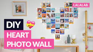 diy how to do a heart photo wall