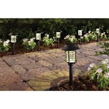 Hampton Bay Solar Black Outdoor Integrated Led Landscape Path Light 6 Pack Nxt 74052 The Home Depot