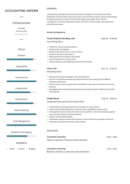 Cv templates find the perfect cv template. Accounting Intern Resume Samples And Templates Visualcv