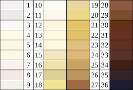 File Felix Von Luschan Skin Color Chart Svg Wikimedia Commons