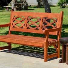 redwood garden bench with english