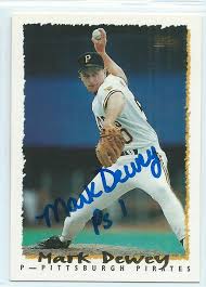 1993 topps #701 mike piazza 1996 topps #25 sean casey front. Mark Dewey Signed 1995 Topps Baseball Card Pittsburgh P