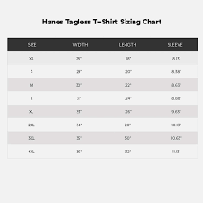 Hanes Tagless T Shirt Size Chart Coolmine Community School