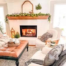 winter fireplace mantel decor that