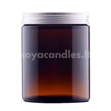 Amber Candle Jar With Aluminum Lid 180 Ml