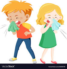 sick young children on white background