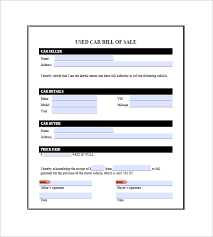 Template Bill Of Sale Used Car Download Them Or Print