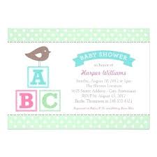 Baby Shower Invitation Alphabet Blocks Theme Abc Invitations Letter