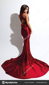 gorgeous fashion woman red dress