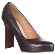 Maison Martin Margiela Womens Brown Leather Flat Heel Pumps Court Shoes