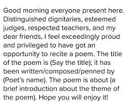 Message from the 2021 ct colt poetry contest committee: How To Introduce In Poem Recitation Brainly In
