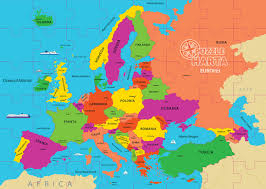 Puzzle geografic - Harta Europei (69 piese)