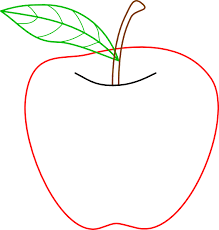 colored apple outline clip art at clker