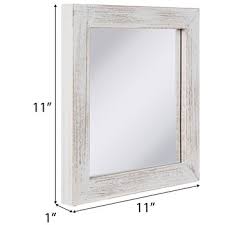 White Distressed Wood Wall Mirror