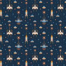 8 bit video game fabric wallpaper and