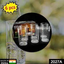 6 Pcs Large Plastic Glass 300ml Used In