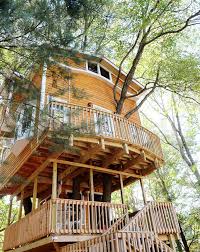 Story Treehouse With A Spiral Slide