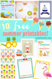 10 Free Summer Printables Party Home And Stationery