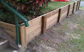 wood or timber retaining wall cost in
