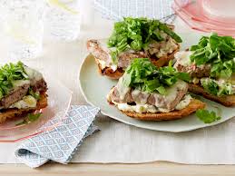 open faced tuna sandwiches with arugula