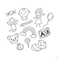 free kids doodle vector in