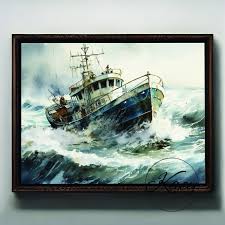 Fishing Boat Art Fishing Boat Wall Art