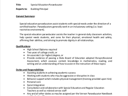 Special Education Paraprofessional Cover Letter Sample