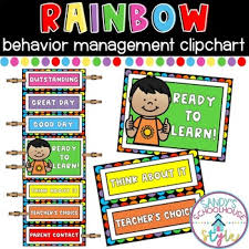 Rainbow Classroom Theme Behavior Management Clip Chart