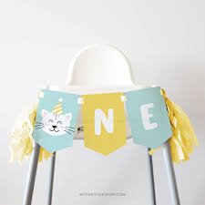 kitty cat birthday high chair banner