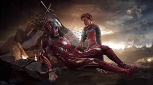 iron man and spiderman last scene art