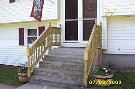 Wooden Handrails To Concrete Steps