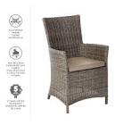Tribeca Wicker Patio Dining Chair Canvas