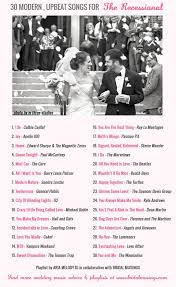 A list of 13 processional songs to walk down the aisle to. Wedding Music 30 Modern Upbeat Recessional Songs