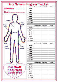 Personalised Reusable Diet Weight Loss Chart Progress Tracker Body