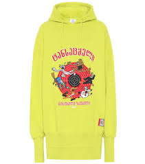 Printed Oversized Cotton Hoodie