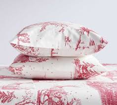 santa toile organic cotton pillowcases