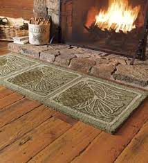 fire resistant wool pine cone rug