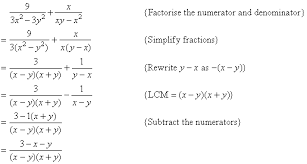 And Subtraction Of Algebraic Fractions