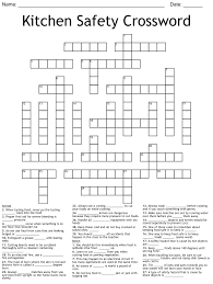 kitchen safety crossword wordmint