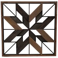 Brown Black Geometric Star Wood Wall Decor