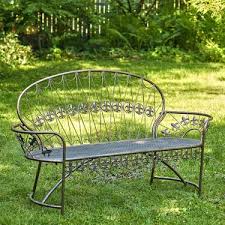 Iron Garden Bench With Curved Back